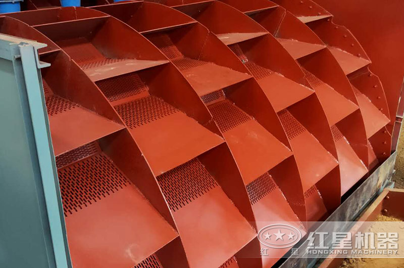 洗砂機(jī)篩網(wǎng)細(xì)節(jié)，篩出石粉、雜質(zhì)