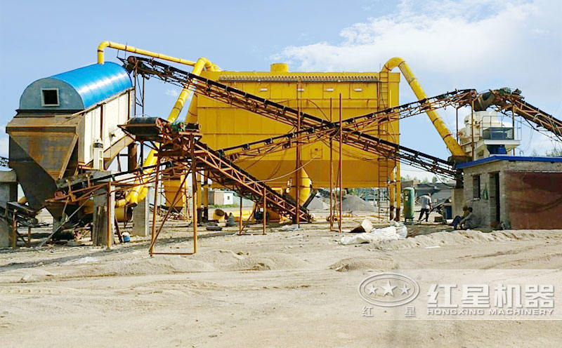 環(huán)保型人工制砂生產(chǎn)線現(xiàn)場(chǎng)