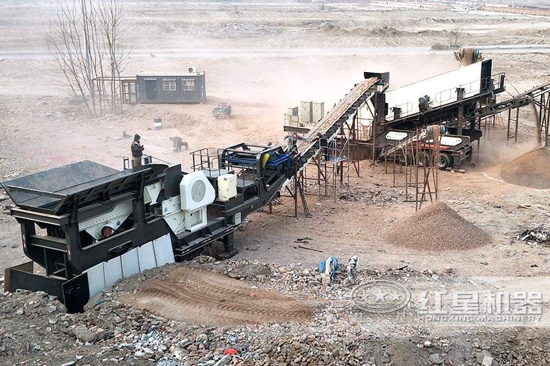 輪胎式建筑廢料粉碎機現(xiàn)場 輪胎式建筑廢料粉碎機現(xiàn)場