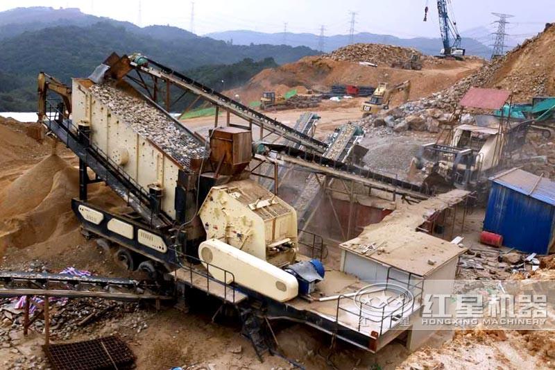 大型破碎、制砂加工現(xiàn)場(chǎng)